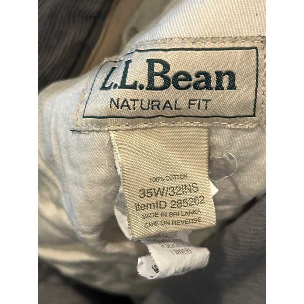 LL Bean Mens Gray Corduroy Pants Natural Fit 100% Cotton Straight Leg 34x31 - Picture 4 of 5